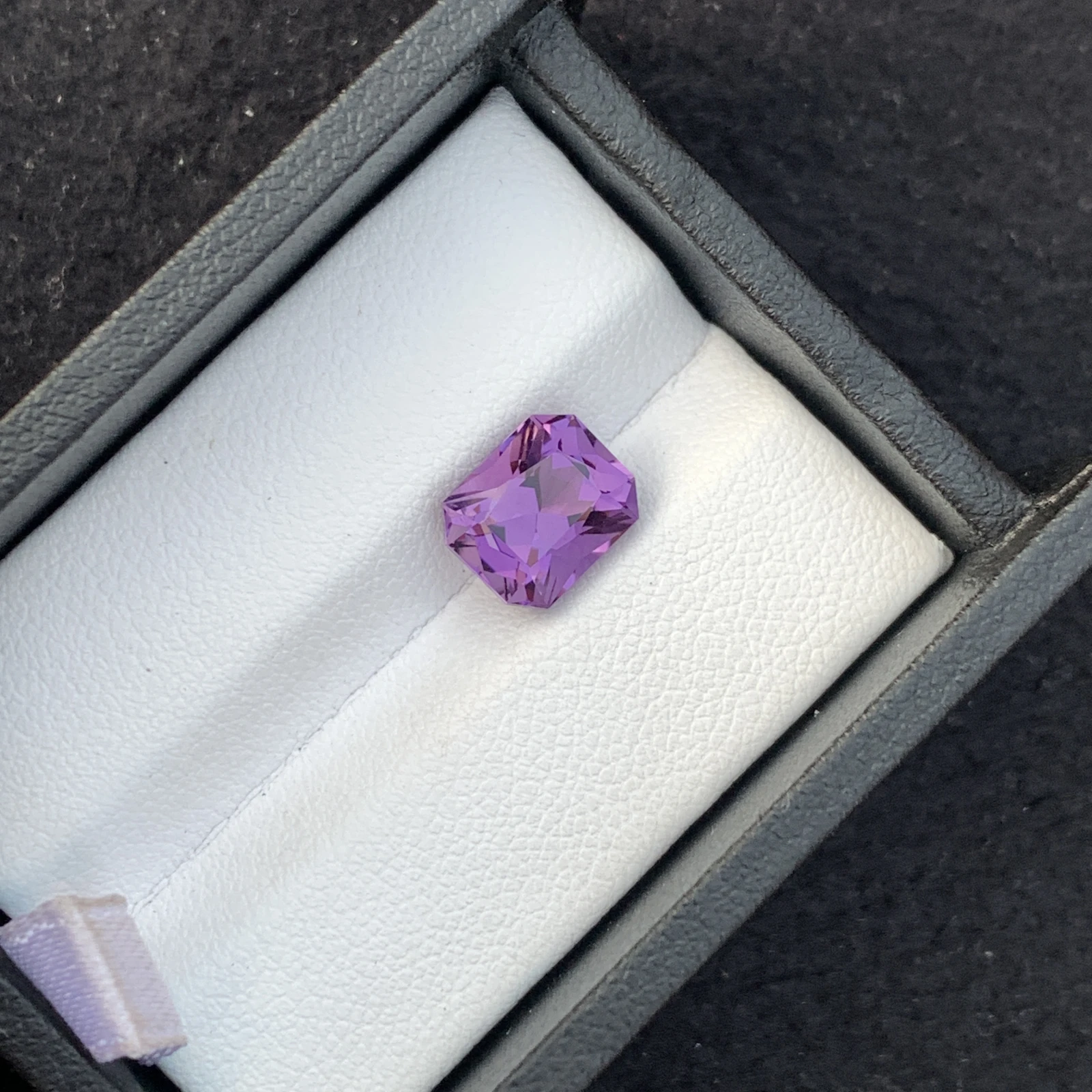 Natural Purple Amethyst 2.83 carat Faceted Cut Octagon Loose Gemstone — view 4